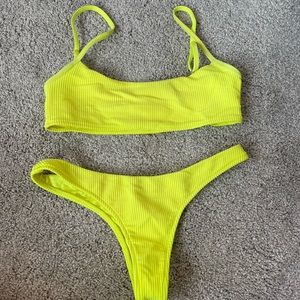 Frankie’s neon yellow biking TOP - bottoms were sold